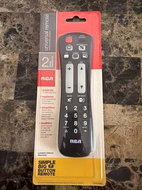 RCA RCRH02BR 2-Device Simple Big Button Universal Remote